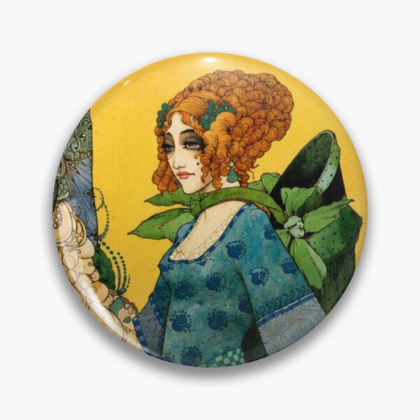 Item preview, The Lady of the Decoration by Harry Clarke - Art Nouveau Fantasy Fashion Illustration for Vintage Art Lovers designed and sold by RickE.