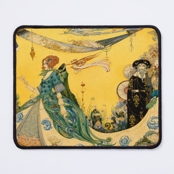 Item preview, The Lady of the Decoration by Harry Clarke - Art Nouveau Fantasy Fashion Illustration for Vintage Art Lovers designed and sold by RickE.