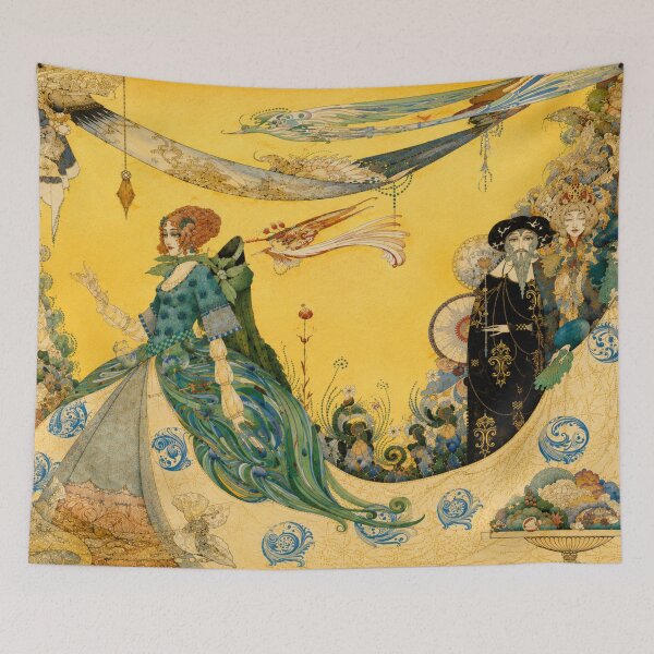 Item preview, The Lady of the Decoration by Harry Clarke - Art Nouveau Fantasy Fashion Illustration for Vintage Art Lovers designed and sold by RickE.