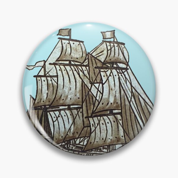 Item preview, Colonial Era Ship Illustration | Vintage 17th Century Pirate Ship Sketch designed and sold by Based History.