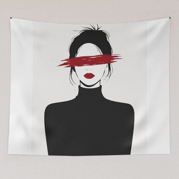 Item preview, Red Brushstroke Woman Art, designed and sold by Studio pod Burom.