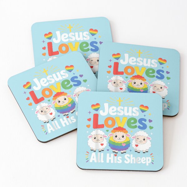 Item preview, Jesus Loves All His Sheep Rainbow Christian Faith LGBTQ designed and sold by JohannaLilly.