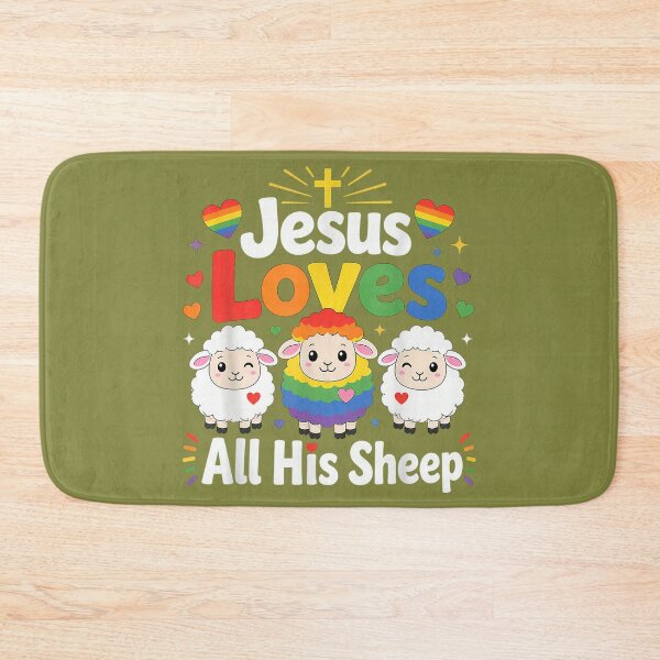 Item preview, Jesus Loves All His Sheep Rainbow Christian Faith LGBTQ designed and sold by JohannaLilly.