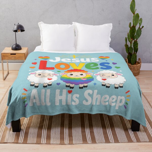 Item preview, Jesus Loves All His Sheep Rainbow Christian Faith LGBTQ designed and sold by JohannaLilly.