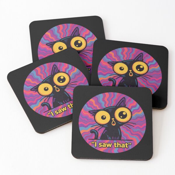 Item preview, I Saw That Funny Psychedelic Black Cat Poster designed and sold by PixelQ.