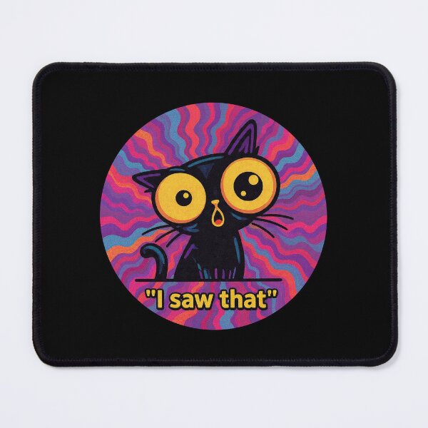 Item preview, I Saw That Funny Psychedelic Black Cat Poster designed and sold by PixelQ.