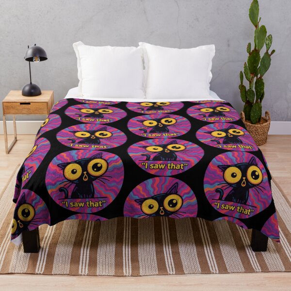 Item preview, I Saw That Funny Psychedelic Black Cat Poster designed and sold by PixelQ.