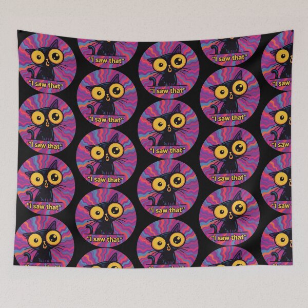 Item preview, I Saw That Funny Psychedelic Black Cat Poster designed and sold by PixelQ.