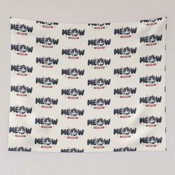 Item preview, Meow Cute and Cuddly Tuxedo Cat Typography Sticker designed and sold by PixelQ.