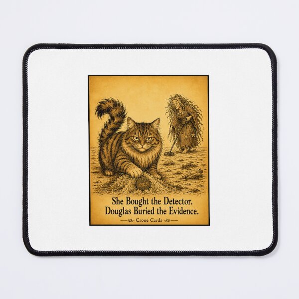 Item preview, Crone Cards - She Bought the Detector. Douglas Buried the Evidence. designed and sold by Kay Mhor Studio.
