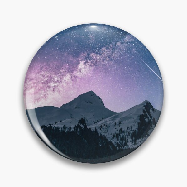 Item preview, Milky Way and Shooting Star Over Snow Capped Mountains Night Photography designed and sold by JohnManuelPhoto.