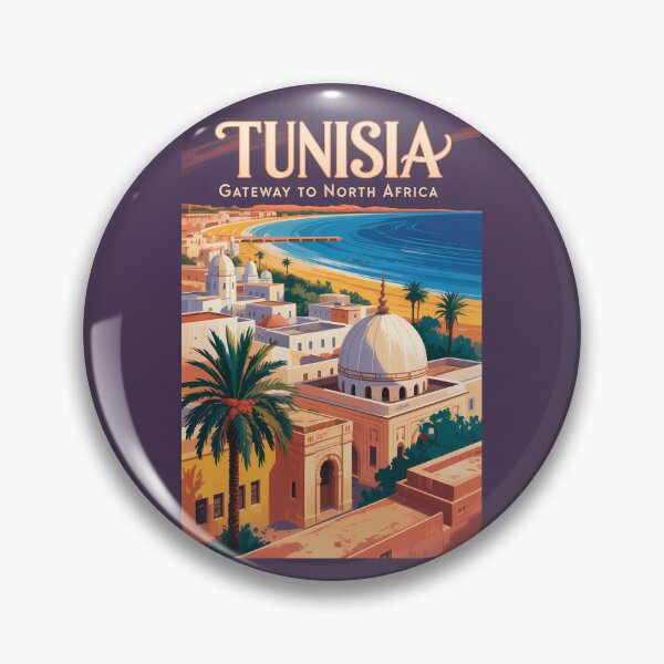 Item preview, Tunisia Skyline Illustration Travel Art Vintage designed and sold by KrisSidDesigns.
