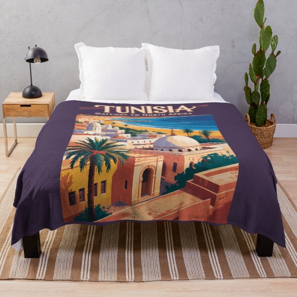 Item preview, Tunisia Skyline Illustration Travel Art Vintage designed and sold by KrisSidDesigns.