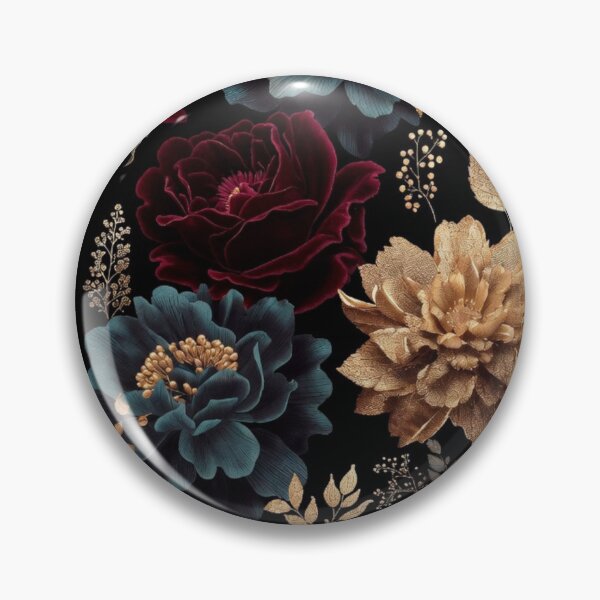 Item preview, Royal Crimson & Gold Floral Pattern | Luxury Dark Botanical Design | Elegant Vintage Flower Artwork designed and sold by GalleryPeak.