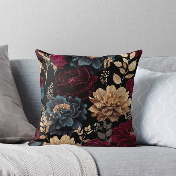 Item preview, Royal Crimson & Gold Floral Pattern | Luxury Dark Botanical Design | Elegant Vintage Flower Artwork designed and sold by GalleryPeak.