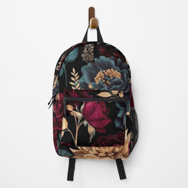 Item preview, Royal Crimson & Gold Floral Pattern | Luxury Dark Botanical Design | Elegant Vintage Flower Artwork designed and sold by GalleryPeak.