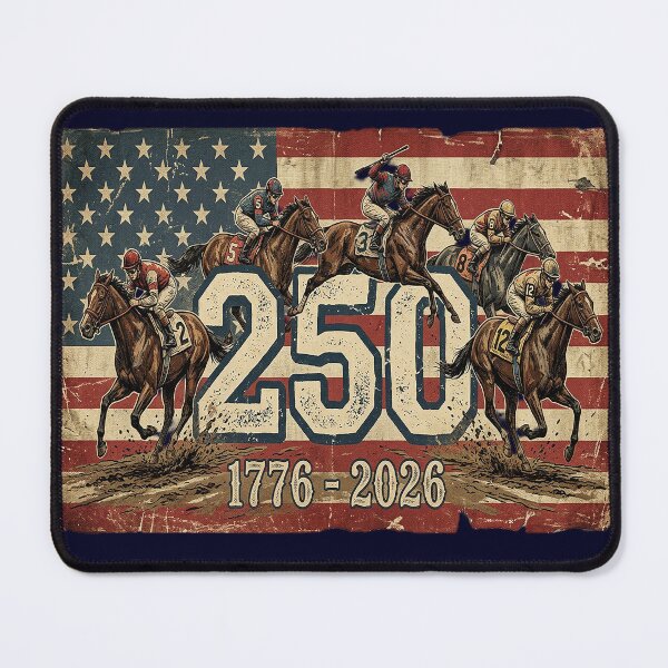 Item preview, USA 250th Anniversary Horse Racing Vintage Heritage design designed and sold by Ginny Luttrell.