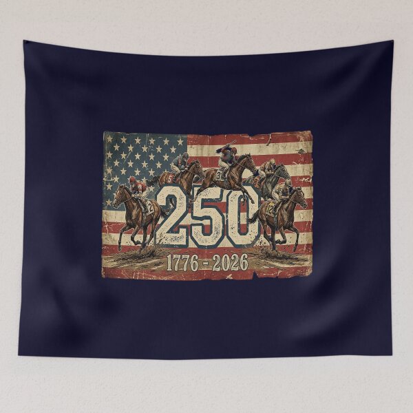 Item preview, USA 250th Anniversary Horse Racing Vintage Heritage design designed and sold by Ginny Luttrell.