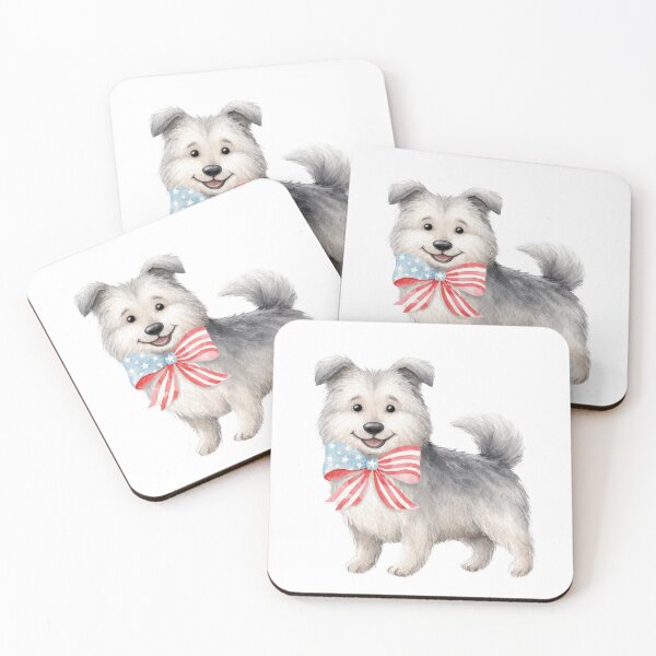Item preview, Patriotic Dog USA Flag Bow Cute Puppy Gift designed and sold by olenapetol.