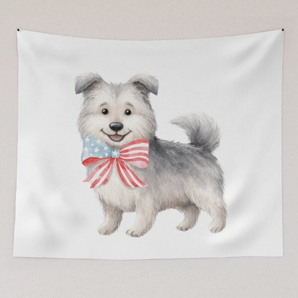 Item preview, Patriotic Dog USA Flag Bow Cute Puppy Gift designed and sold by olenapetol.
