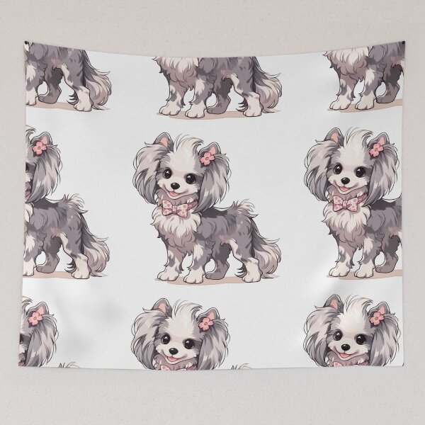 Item preview, Cute Chinese crested puppy dog designed and sold by MendaciousMina.