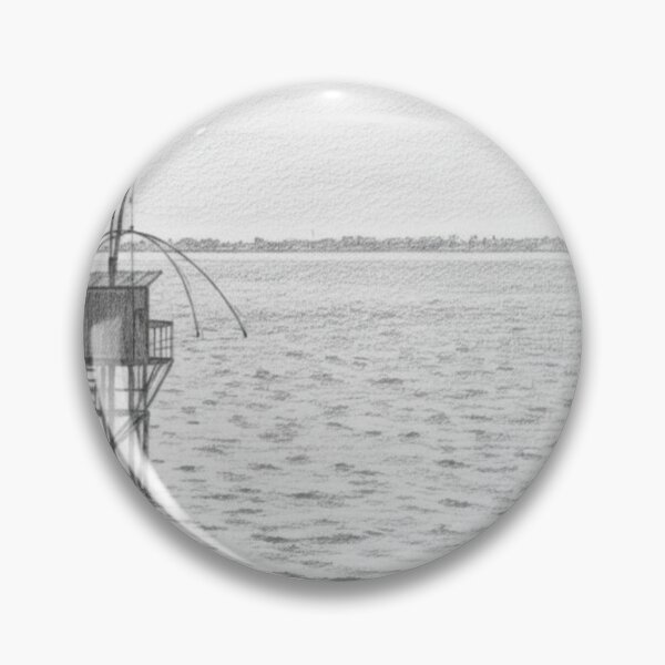 Item preview, Saint-Nazaire Seafront Carrelet Pencil Sketch designed and sold by KiwiPurple.
