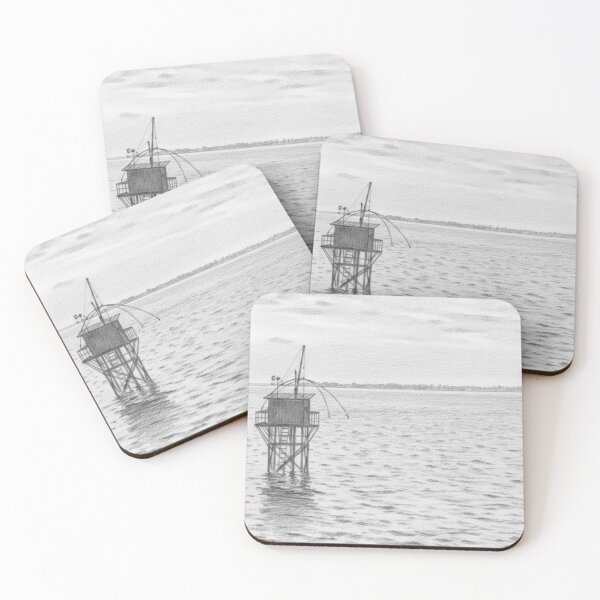 Item preview, Saint-Nazaire Seafront Carrelet Pencil Sketch designed and sold by KiwiPurple.