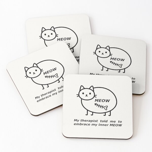 Item preview, My Therapist Told Me To Embrace My Inner Meow Funny Cat Poster designed and sold by PixelQ.