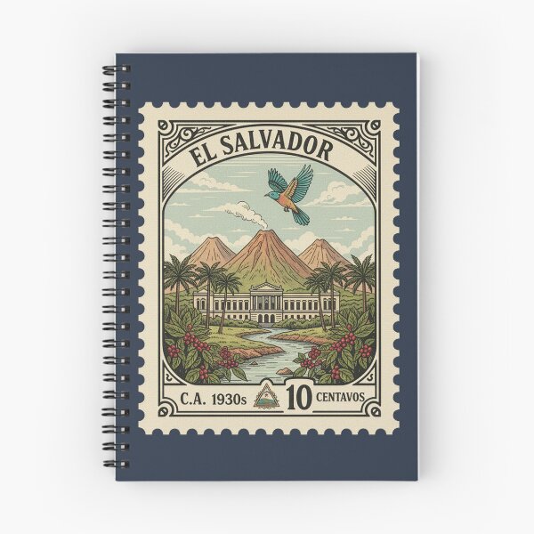 Item preview, El Salvador Vintage Stamp 1930s Volcano Coffee Bird designed and sold by d247.