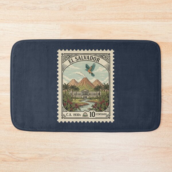 Item preview, El Salvador Vintage Stamp 1930s Volcano Coffee Bird designed and sold by d247.
