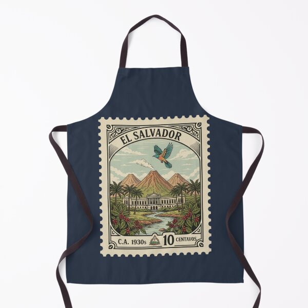 Item preview, El Salvador Vintage Stamp 1930s Volcano Coffee Bird designed and sold by d247.