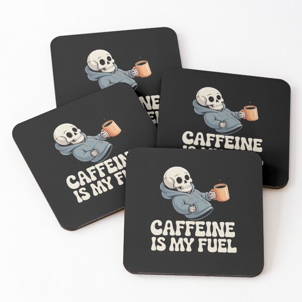 Item preview, Caffeine Is My Fuel Skeleton Coffee Lover Funny Goth Design designed and sold by Raw Tigers.