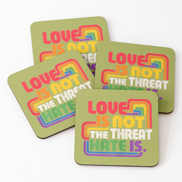 Item preview, Love is Not The Threat Hate is Rainbow LGBTQ Pride designed and sold by melodycook.