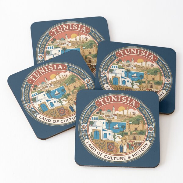 Item preview, Tunisia Culture Illustration Travel Art Badge designed and sold by KrisSidDesigns.