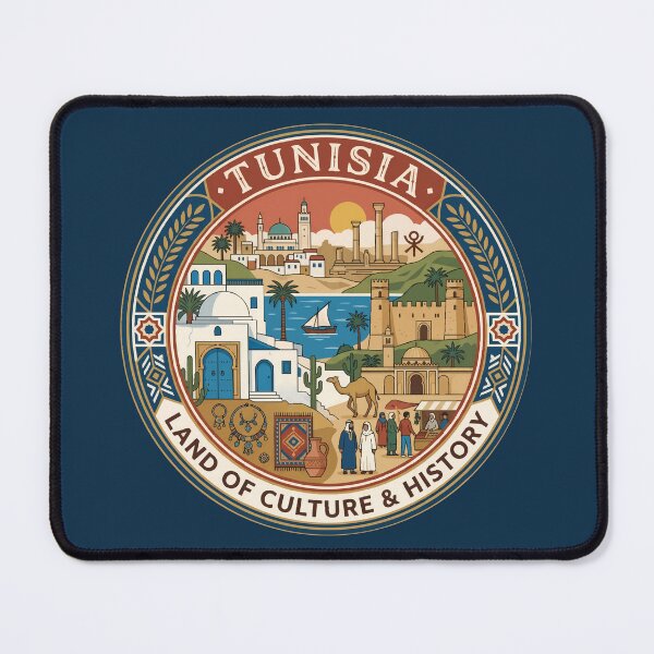 Item preview, Tunisia Culture Illustration Travel Art Badge designed and sold by KrisSidDesigns.