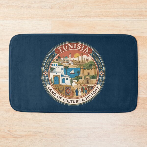 Item preview, Tunisia Culture Illustration Travel Art Badge designed and sold by KrisSidDesigns.