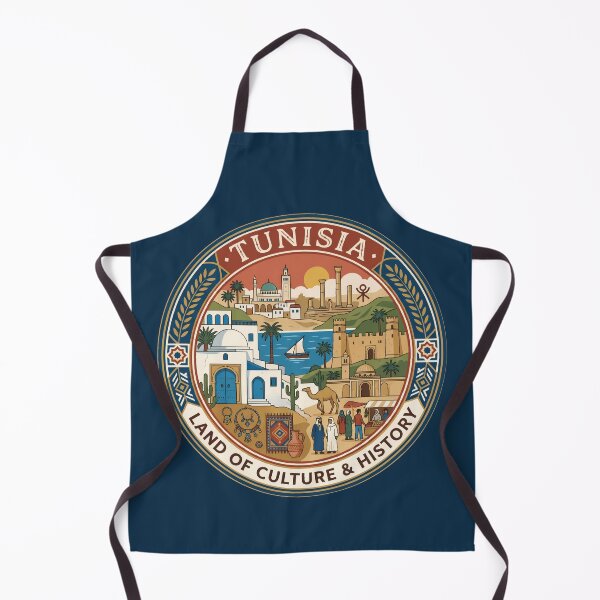 Item preview, Tunisia Culture Illustration Travel Art Badge designed and sold by KrisSidDesigns.