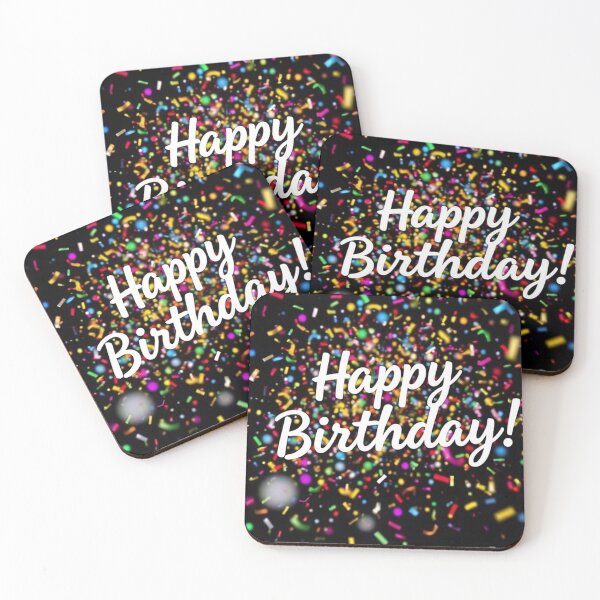 Item preview, Glitter confetti Happy Birthday Celebration Card designed and sold by IntelliMindDesigns.