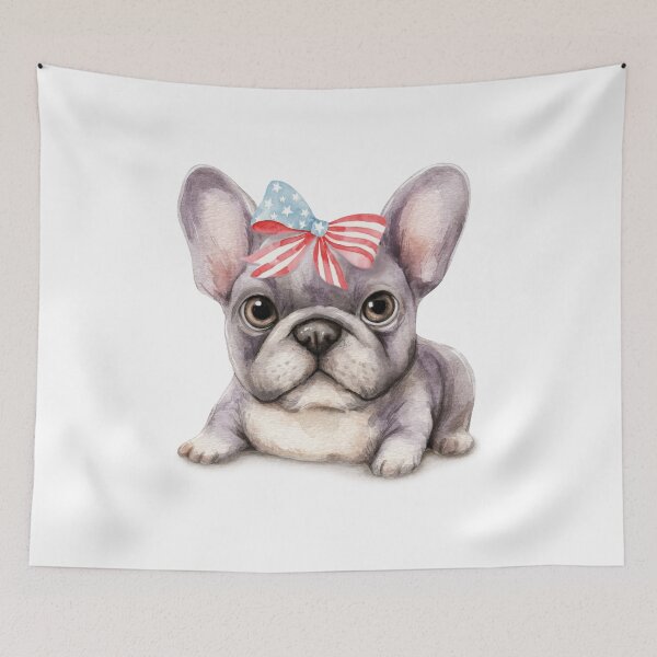 Item preview, French Bulldog Patriotic Bow Cute USA Puppy designed and sold by olenapetol.