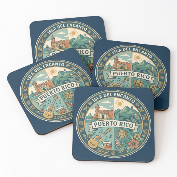 Item preview, Puerto Rico Puerto Rican Culture Illustration Travel Art Badge designed and sold by KrisSidDesigns.