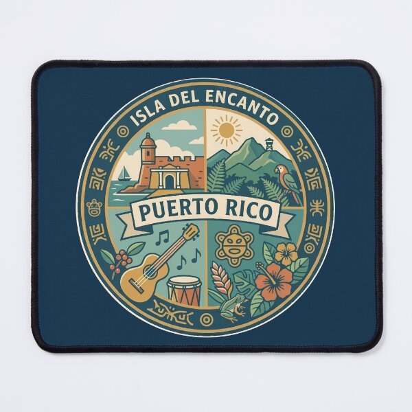 Item preview, Puerto Rico Puerto Rican Culture Illustration Travel Art Badge designed and sold by KrisSidDesigns.