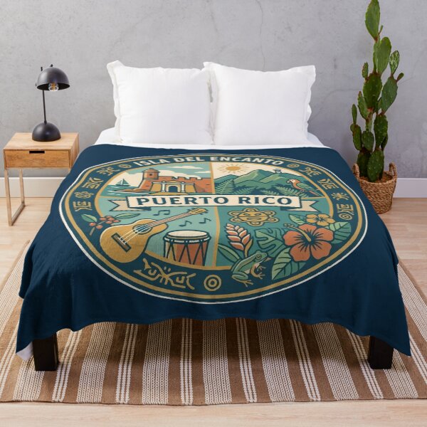 Item preview, Puerto Rico Puerto Rican Culture Illustration Travel Art Badge designed and sold by KrisSidDesigns.