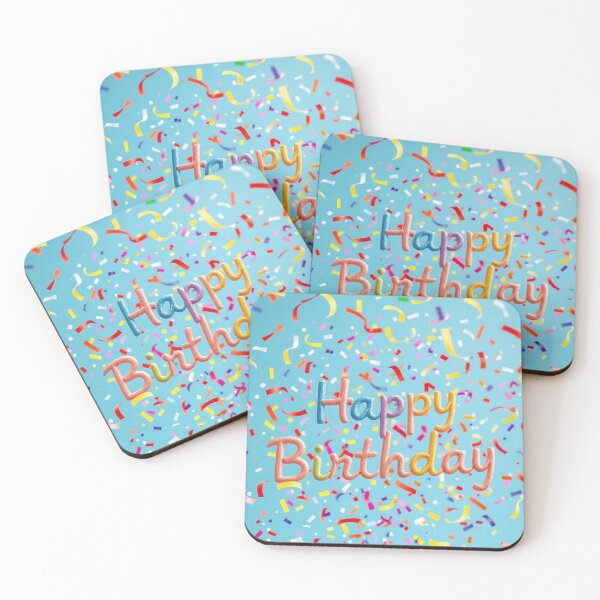 Item preview, Light Blue Confetti Happy Birthday Celebration Card designed and sold by IntelliMindDesigns.