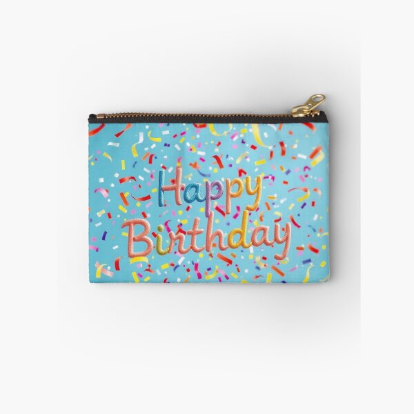 Item preview, Light Blue Confetti Happy Birthday Celebration Card designed and sold by IntelliMindDesigns.