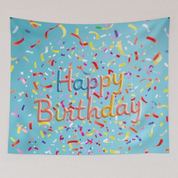 Item preview, Light Blue Confetti Happy Birthday Celebration Card designed and sold by IntelliMindDesigns.