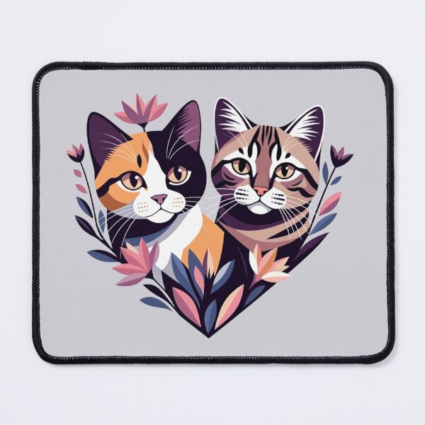 Item preview, Calico and Tabby Cats Floral Heart Poster designed and sold by PixelQ.