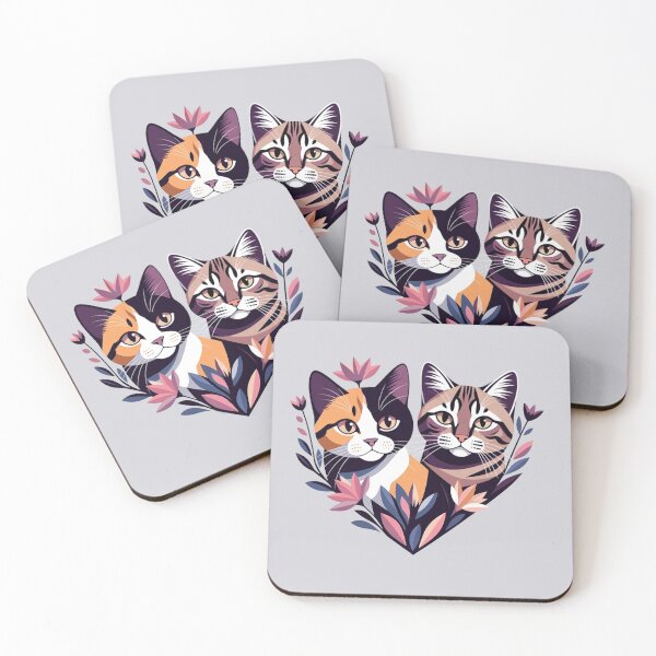 Item preview, Calico and Tabby Cats Floral Heart Poster designed and sold by PixelQ.