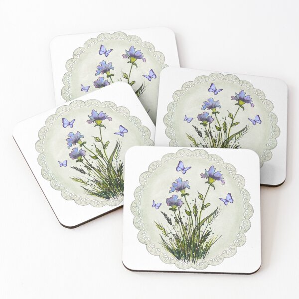 Item preview, Copy of Wild Flowers and Butterflies Sketch, Doily-Look Background designed and sold by JoyfulWhimsy.