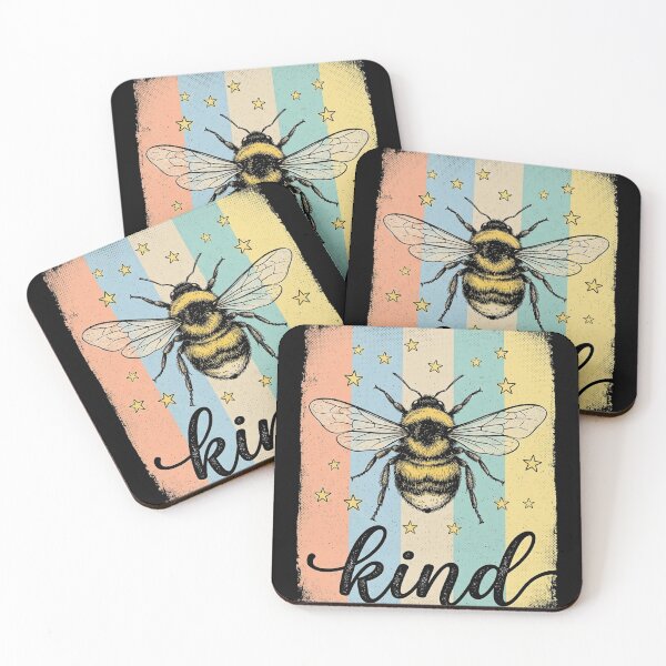 Item preview, Bee Kind Vintage Bumblebee Retro Pastel Stripes Inspirationa designed and sold by longngusuc.