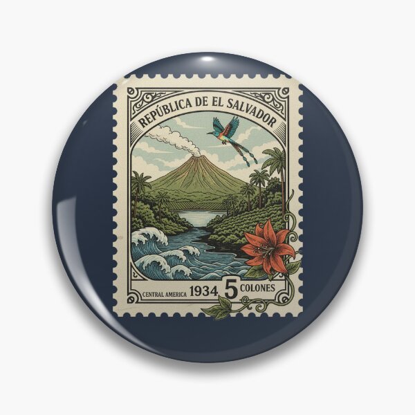 Item preview, El Salvador Vintage Postage Stamp Volcano Bird designed and sold by d247.